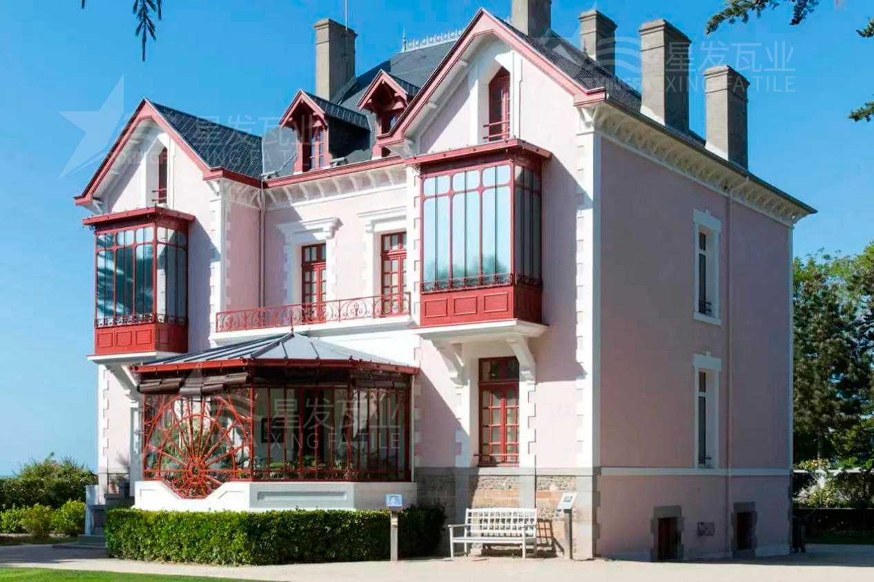 別墅搭建合成樹脂瓦的外觀效果圖大賞，極具美觀裝飾性！